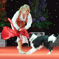 Undressing the hostess at the World Dog Show 2010